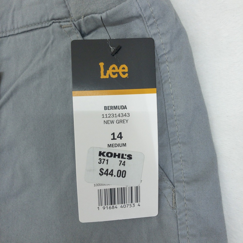 Lee Bermuda Shorts Womens 14 Grey Flex-To-Go Relaxed Fit 9" Cargo Stretch New - Picture 11 of 14